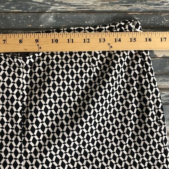 FOXCROFT Black White Print Chino Washable Stretch Side Zipper Pants Size 8 - Picture 6 of 10